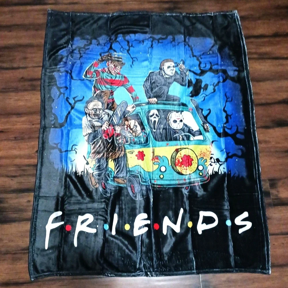 Horror Movie Villains Friends Mystery Machine Fleece Throw Blanket 50x40